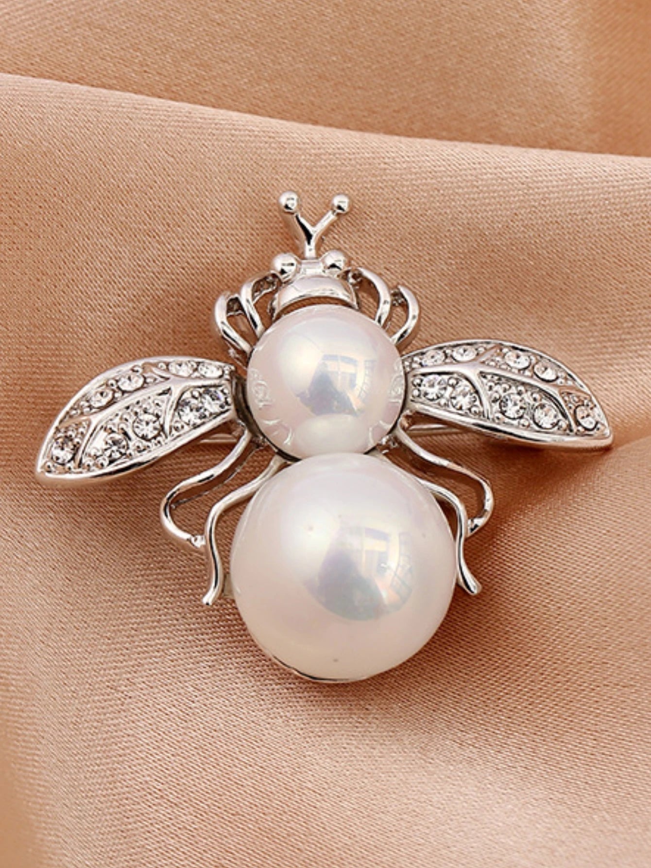 1PC Women's Fashion Trend Personalized Imitation Pearl Bee Brooch Pin Jewelry, Festival Gifts