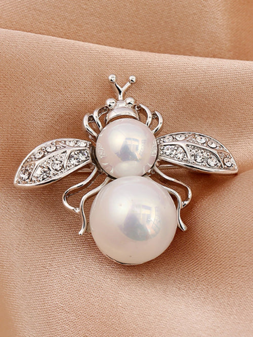 1PC Women's Fashion Trend Personalized Imitation Pearl Bee Brooch Pin Jewelry, Festival Gifts
