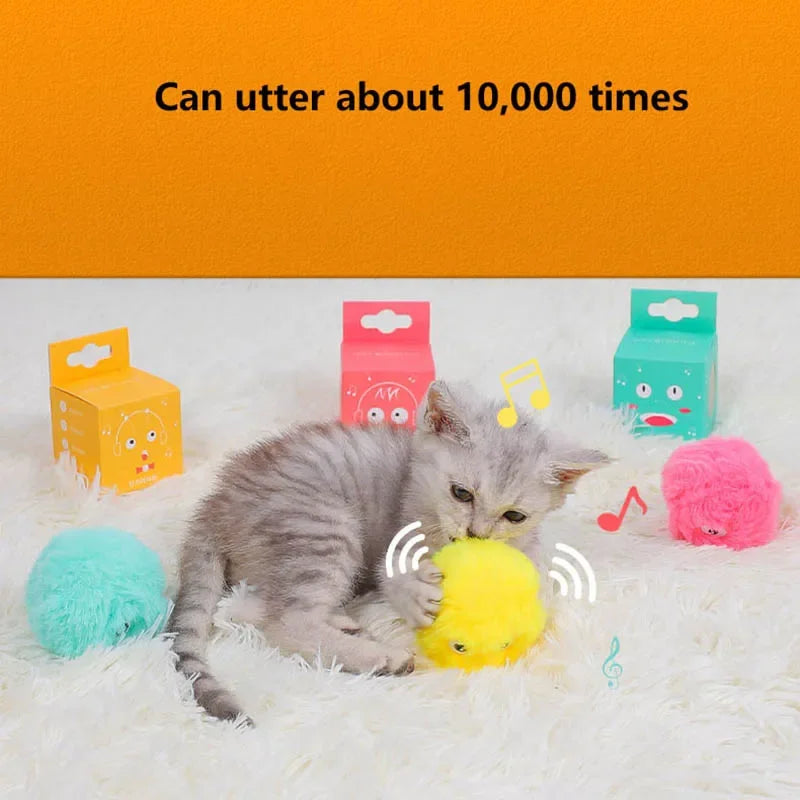 Cat Training Toy Pet Playing Ball Pet Squeaky Supplies Smart Cat Toys Interactive Ball Catnip Kitten Kitty Products Toy for Cats