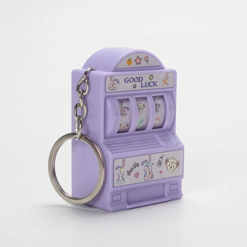Mini Kawaii Hello Kitty Kuromi My Melody Cinnamon Slot Machine keychain Turnable Very Interesting Stress Relief Child Gift Toys